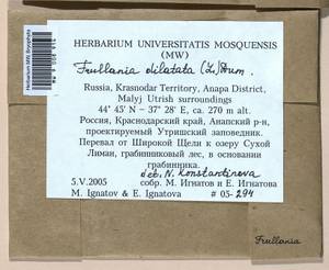 Frullania dilatata (L.) Dumort., Bryophytes, Bryophytes - North Caucasus & Ciscaucasia (B12) (Russia)