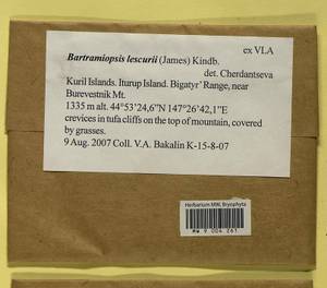 Bartramiopsis lescurii (James) Kindb., Bryophytes, Bryophytes - Russian Far East (excl. Chukotka & Kamchatka) (B20) (Russia)