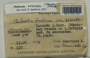 Philonotis seriata Mitt., Гербарий мохообразных, Мхи - Пермский край, Удмуртия, Свердловская и Кировская области (B8) (Россия)