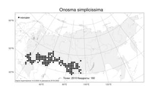 Onosma simplicissima, Оносма простейшая L., Атлас флоры России (FLORUS) (Россия)