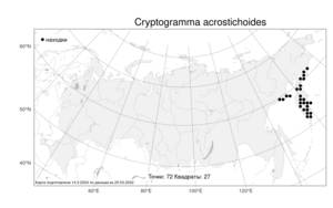 Cryptogramma acrostichoides, Криптограмма верхорядниковая R. Br. ex Richards., Атлас флоры России (FLORUS) (Россия)